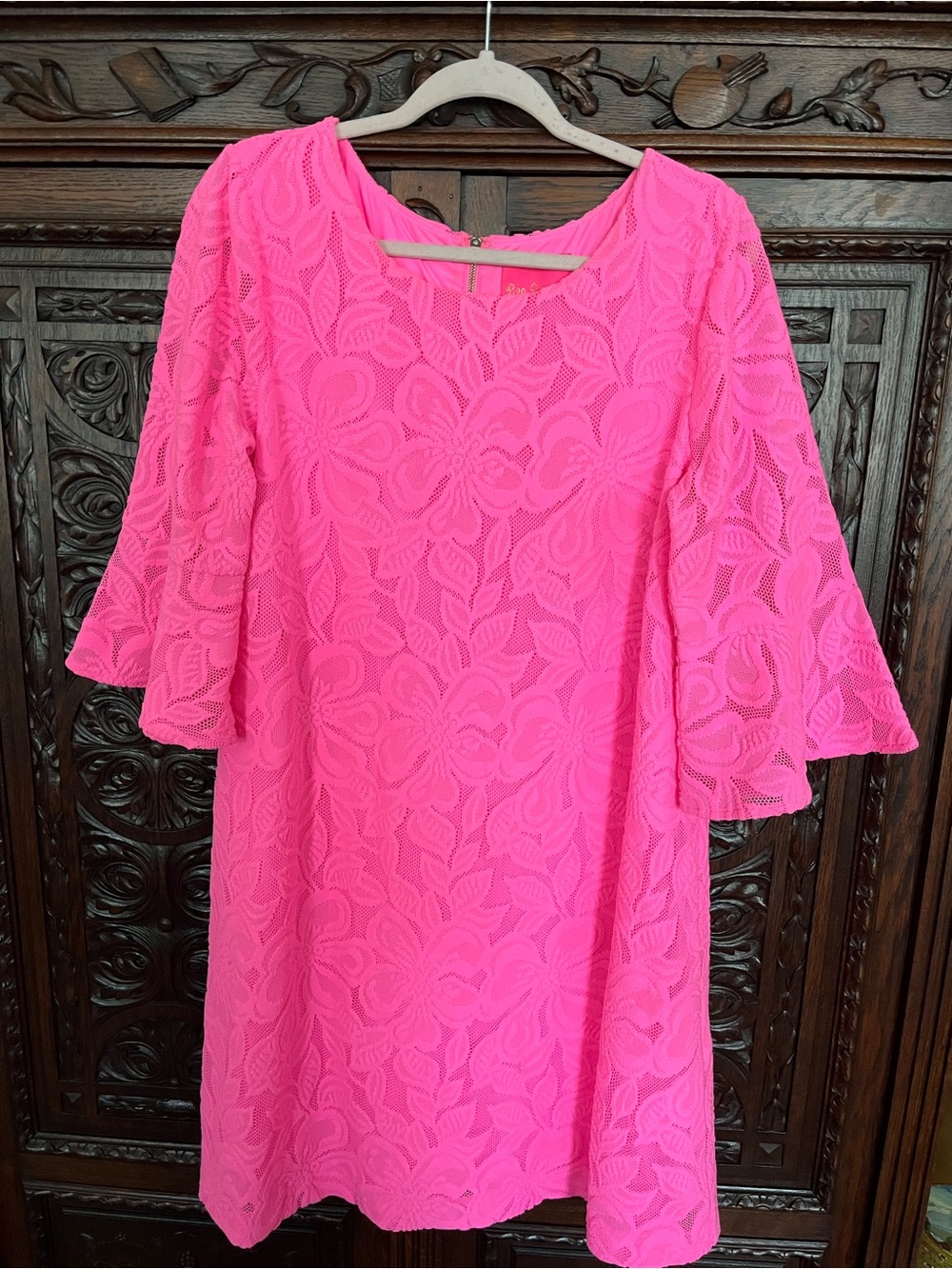 Lilly Pulitzer Ophelia Pink Lace Midi Dress XL